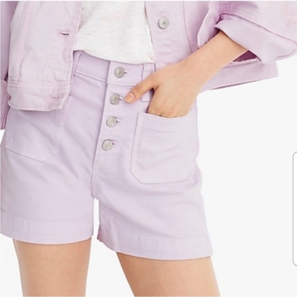j crew lavender denim shorts size 29